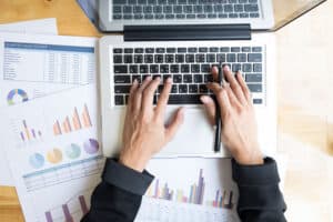 Person using Enrolment Software for NSW Community Preschools